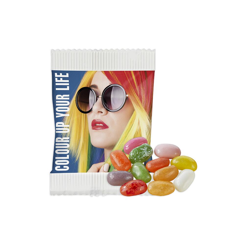Jelly Beans mit Firmenlogo bedrucken | 1000 Stück | Werbeartikel - Werbetütchen aus Papier