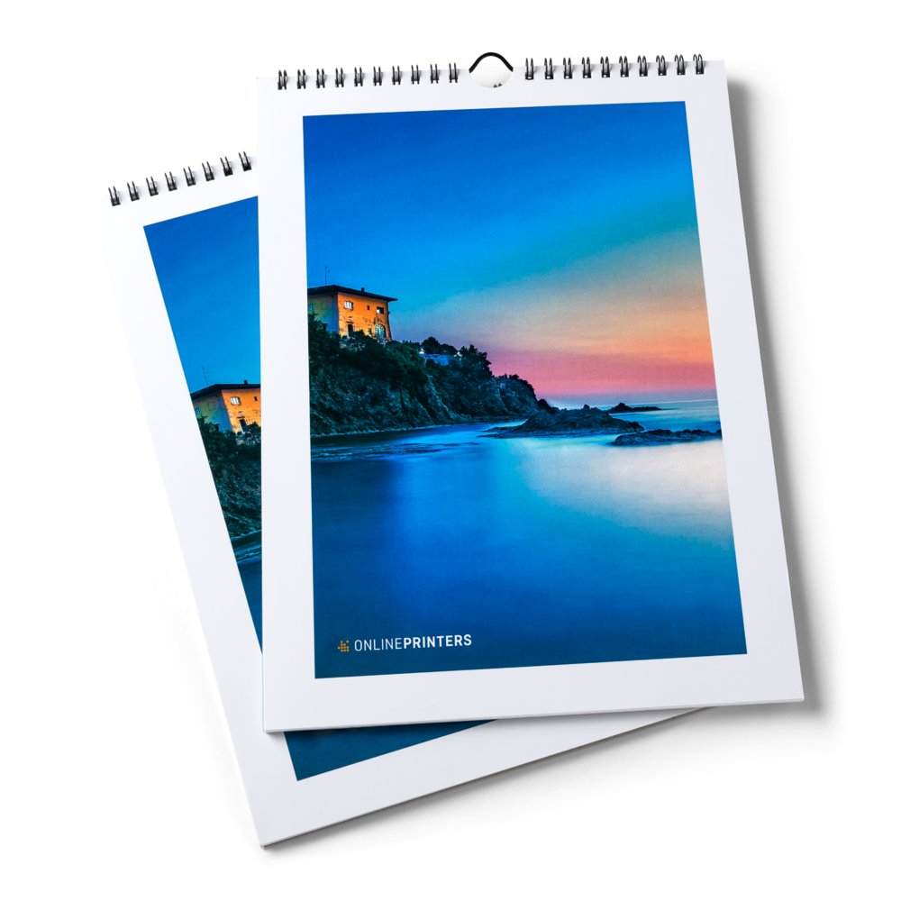 10 Wandkalender mit Spiralbindung DIN A5 drucken | 170 g/m² Bilderdruckpapier