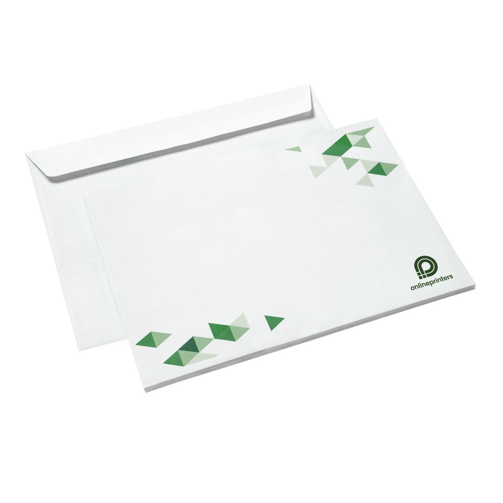 1000 Briefumschläge bedrucken | DIN C6 | ohne Fenster | mit Haftklebestreifen | beidseitig bedruckt | 80g/m² Offsetpapier
