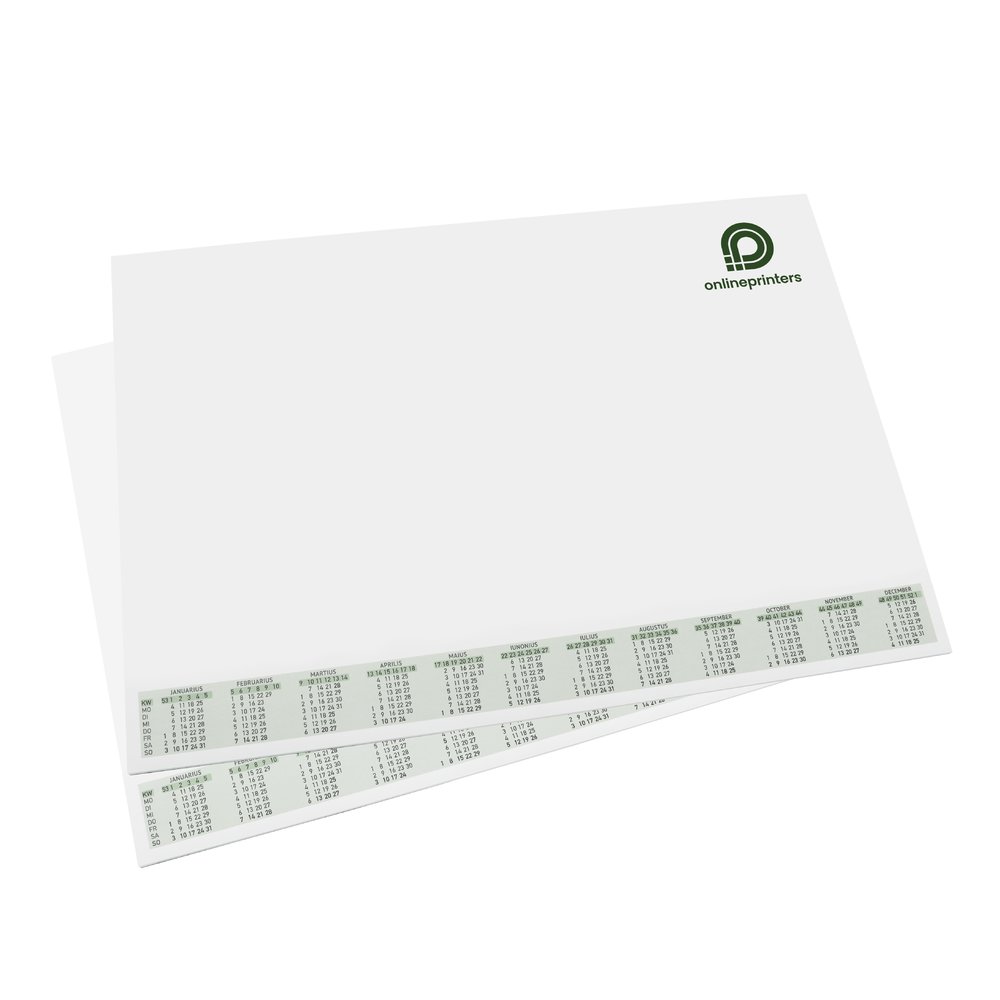 100 Schreibtischunterlagen drucken | DIN A2 | je 25 Blatt | 80 g/m² Offsetpapier