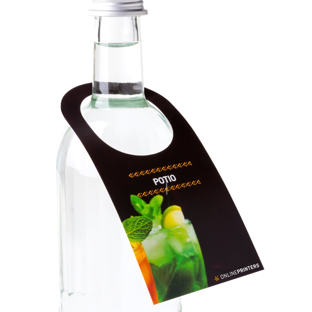 100 Flaschenanhänger drucken | einseitig bedruckt | 170 g/m² Bilderdruckpapier