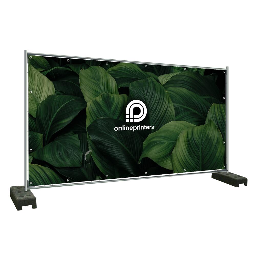 Bauzaunbanner drucken | 340x173cm | 300 g/m² Meshgewebe