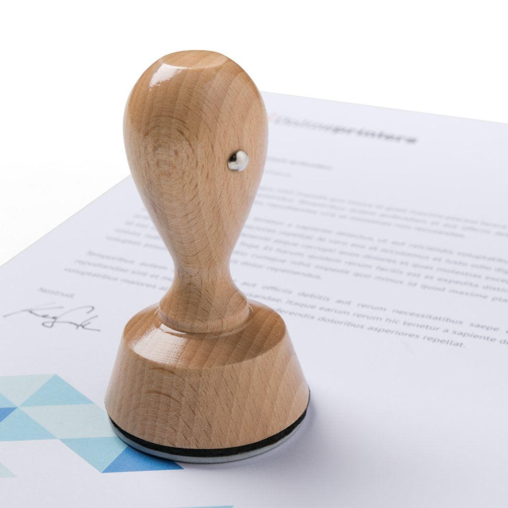 Holzstempel erstellen | rund - 50mm Durchmesser | inklusive Stempelplatte | lösungsmittelbeständig