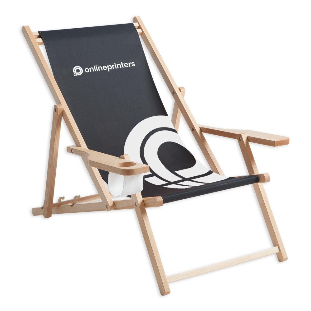 Liegestuhl aus Holz und mit Armlehne bedrucken | 310 g/m² Polyestergewebe