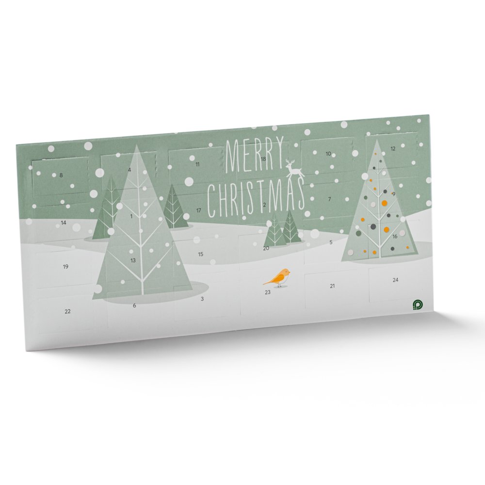 500 Postkarten-Adventskalender DIN lang bedrucken, 24 Postkarten-Türchen, 4/4-farbig