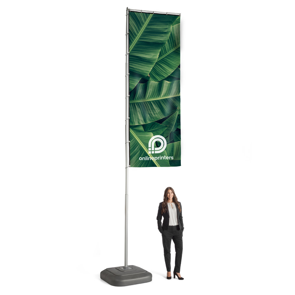 Giantpole System inkl. Druck | 110x330cm | inkl. Teleskop-Fahnenstange | 110 g/m² Flaggenstoff