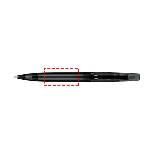 Durchsichtiger Dreh-Kugelschreiber mit Clip.