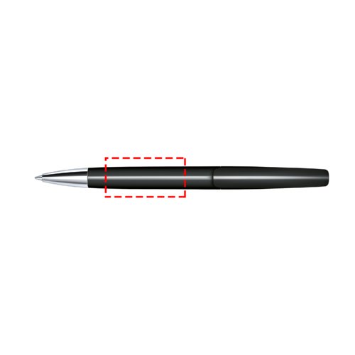 Polierter Drehkugelschreiber mit Metallspitze.