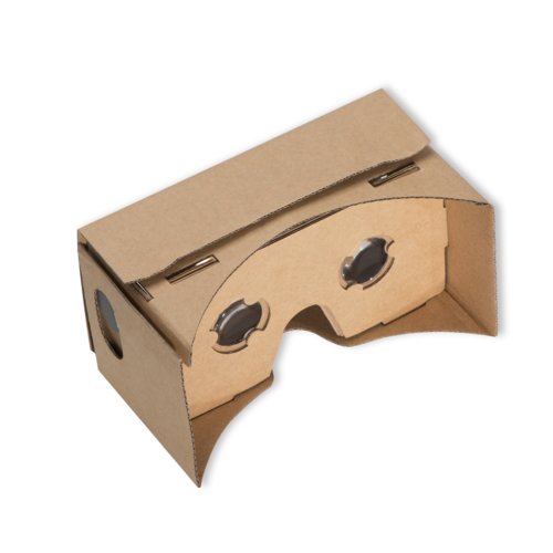 Braune VR-Brille aus Karton zum Zusammenfalten.