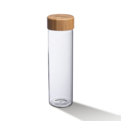 Glasflasche mit graviertem Bambusdeckel 1