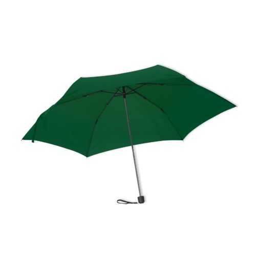 Grüner Mini-Regenschirm, sturmfest und zusammenfaltbar.