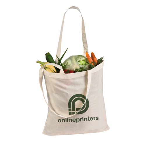 Naturfarbene Baumwolltasche mit Tragegriffen.