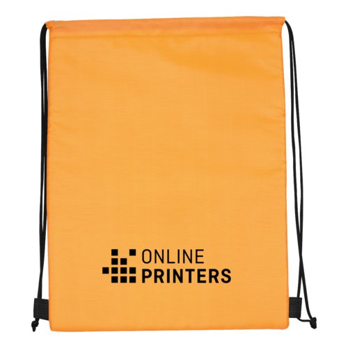 Orangefarbener 2-in-1 Sportbeutel/Khltasche mit Kordelzug.