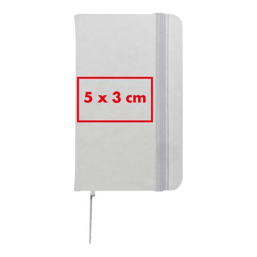 Schwarzes Notizbuch mit Gummibandverschluss und Lesezeichen.