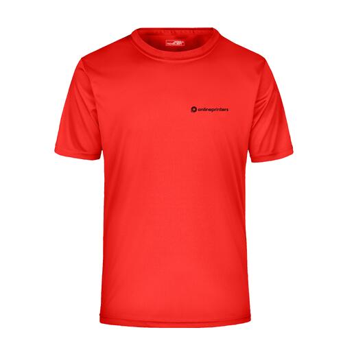 Rotes Polyester T-Shirt mit kurzen �rmeln.
