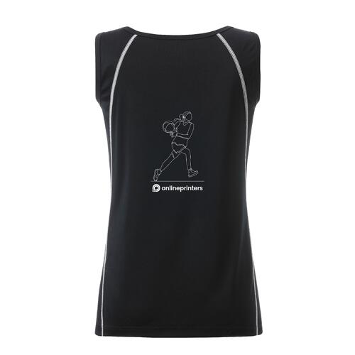 Schwarz-wei�es Sport-Tanktop aus Polyester f�r Damen.