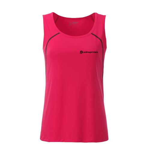 Neonpinkes/graues Tanktop aus Polyester f�r Damen.