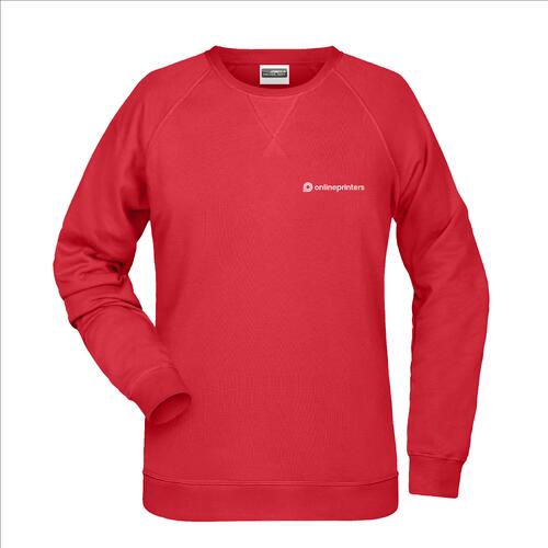 Roter Baumwoll-Polyester-Sweatshirt f�r Damen.