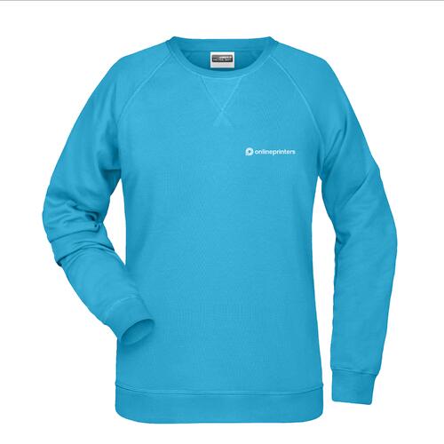 T�rkisfarbenes Sweatshirt aus Baumwollmischgewebe f�r Damen.