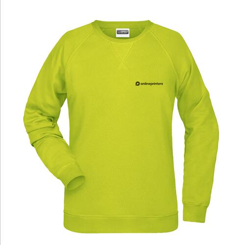 Neongelbes Baumwoll-Polyester-Sweatshirt f�r Damen.