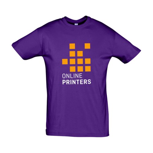 Dunkelviolettes Baumwoll-T-Shirt mit kurzen rmeln.