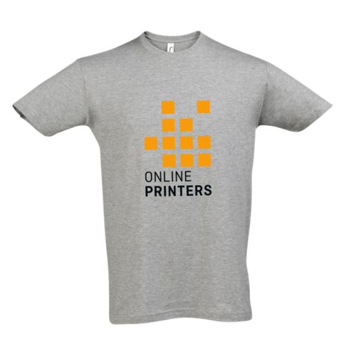 Graues Baumwoll-T-Shirt mit kurzen rmeln und Rundhalsausschnitt, Unisex.