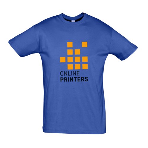 Knigsblaues Baumwoll-T-Shirt, Unisex-Passform.