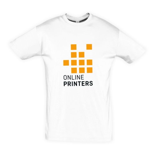 Weies Baumwoll-T-Shirt mit kurzen rmeln und Rundhalsausschnitt.