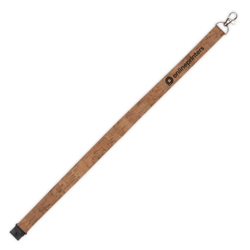 Naturfarbenes Kork-Lanyard mit Karabinerhaken.