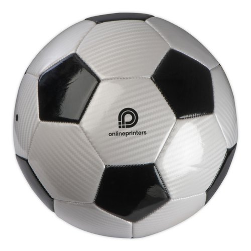 Schwarz-weier Fuball aus Kunststoff.