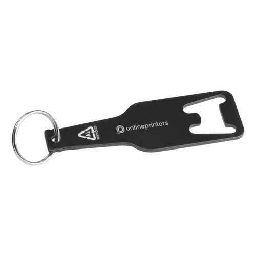 Recycelter Aluminium-Flaschenffner mit Schlsselring.