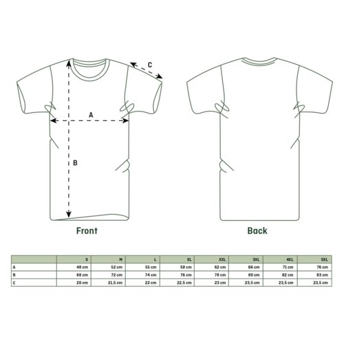 Unisex T-Shirt aus Stoff mit kurzen rmeln und Rundhalsausschnitt.