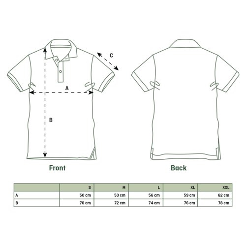 Unisex Poloshirt aus Stoff mit kurzen rmeln und Knopfleiste.
