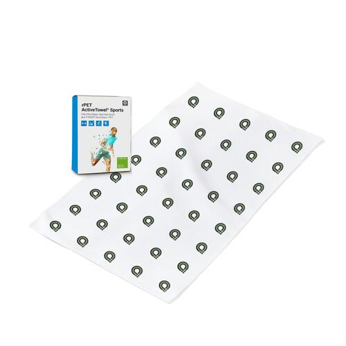Wei�es Mikrofaser Sport-Tuch, saugf�hig und schnell trocknend.