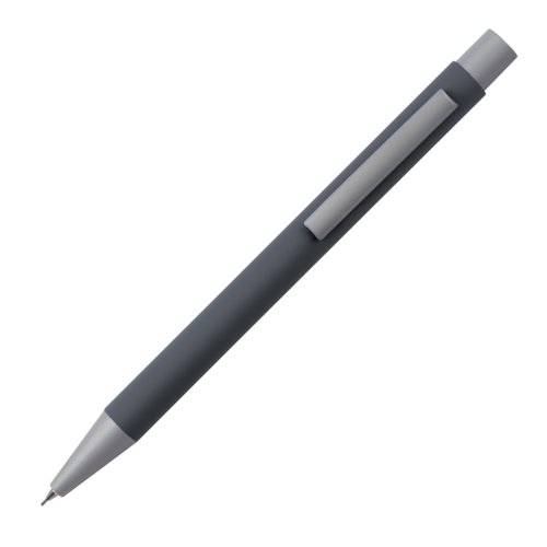 Anthrazitfarbener Druckbleistift mit Clip.