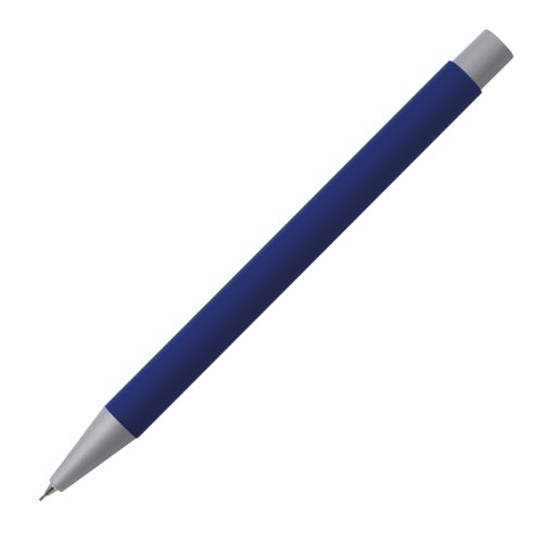 Blauer Druckbleistift mit Metallelementen und Mine.