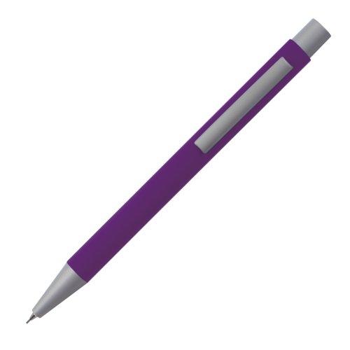 Lila Druckbleistift mit Clip und Minen.