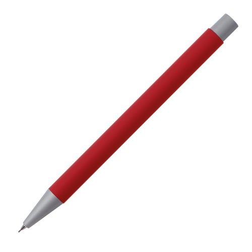 Roter Druckbleistift mit Metallelementen.