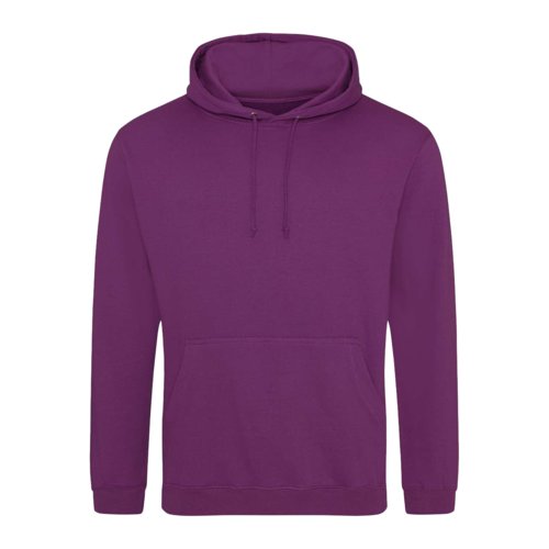 Lila Baumwoll-Polyester-Hoodie mit Kapuze und Kngurutasche.