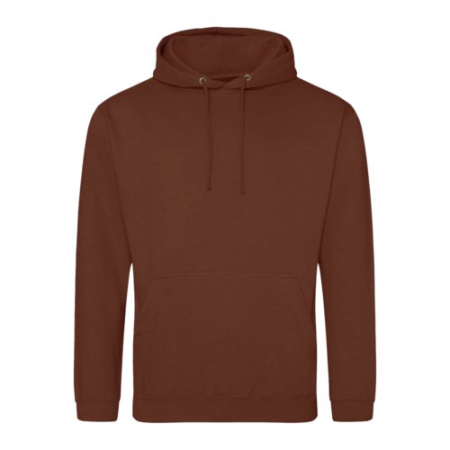 Brauner Hoodie aus Baumwollmischgewebe mit Kapuze und Kngurutasche.