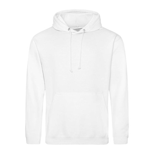 Weier Baumwoll-Polyester-Hoodie mit Kordelzug und Kngurutasche.