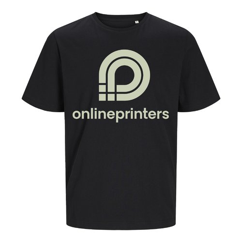 Schwarzes Baumwoll-T-Shirt im klassischen Schnitt, Unisex.