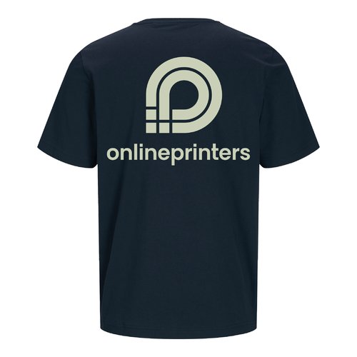 Marineblaues T-Shirt aus Bio-Baumwolle fr Damen und Herren.