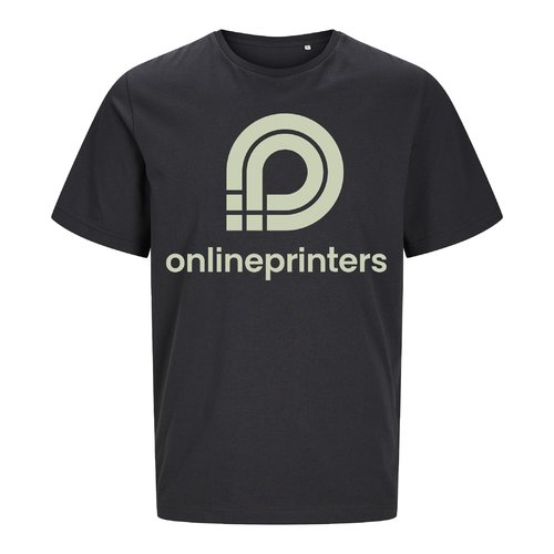 Anthrazitfarbenes Unisex T-Shirt aus Bio-Baumwolle mit kurzen rmeln.