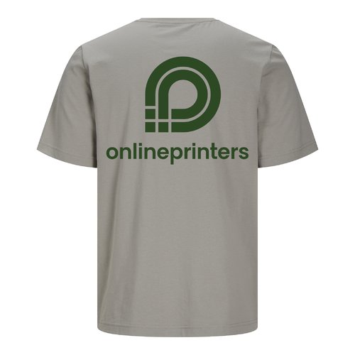 Graues Bio-Baumwoll T-Shirt, Unisex-Passform.
