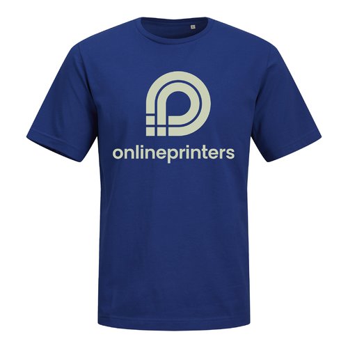 Dunkelblaues T-Shirt aus Bio-Baumwolle mit kurzen rmeln.