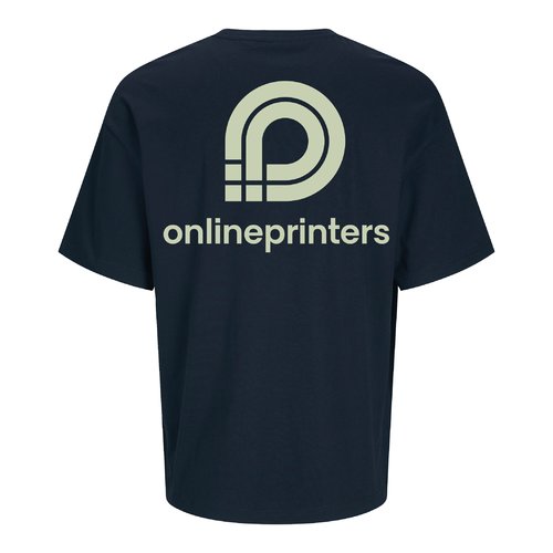 Marineblaues Unisex-T-Shirt aus Bio-Baumwolle mit kurzem rmel.