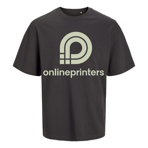 Graues Baumwoll-T-Shirt im Oversized-Schnitt, Unisex.