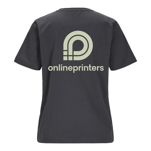 Anthrazitfarbenes Damen T-Shirt aus Bio-Baumwolle mit kurzem Arm.