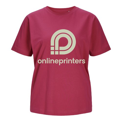 Fuchsia Baumwoll-T-Shirt fr Damen.